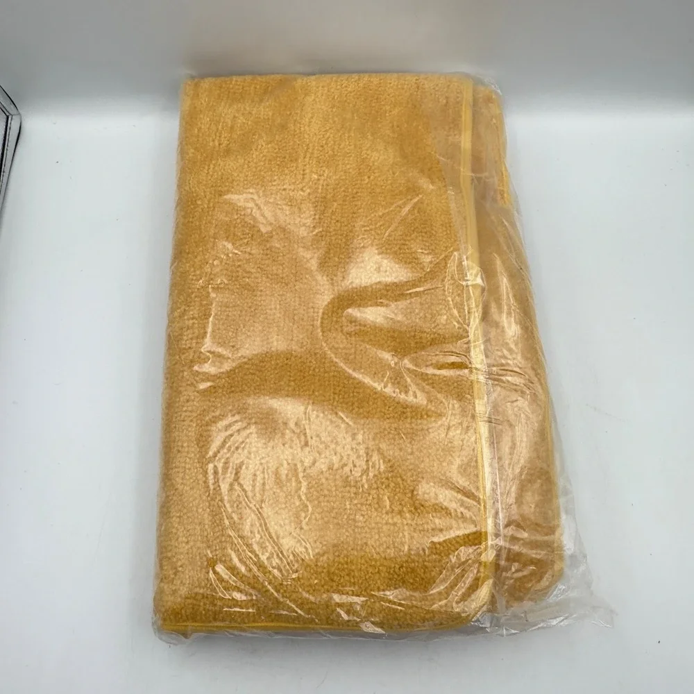 Gold 3pc Solid Bath Set Mat Contour Rug‎ and Toilet Lid Cover Yellow Plush